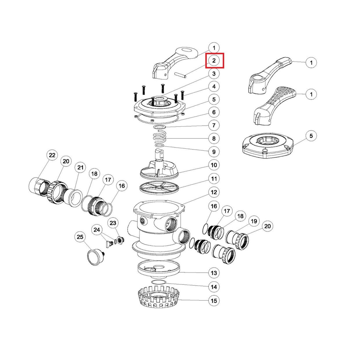 Штырь для ручки клапана Aquaviva MPV-01 amp; MPV01B