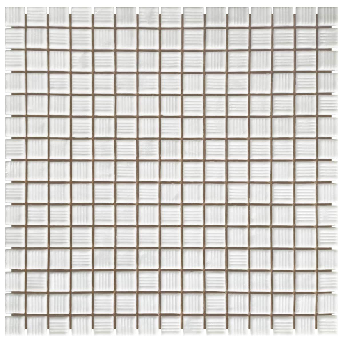 Мозаика стеклянная AquaViva YF-MSLM01 белая (УП.)